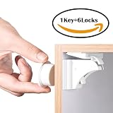 BETENSE Child Safety Magnetic Cabinet Lock No Tools Or Screws Needed Baby Safety Locks Kids Toddler Proofing Hidden Cupboard Drawer Locking System (6 Locks + 1 Keys)