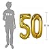 40inch Gold Foil 50 Helium Jumbo Digital Number Balloons, 50th Birthday Decoration for Women or Men, 50 Year Old Birthday Party Supplies