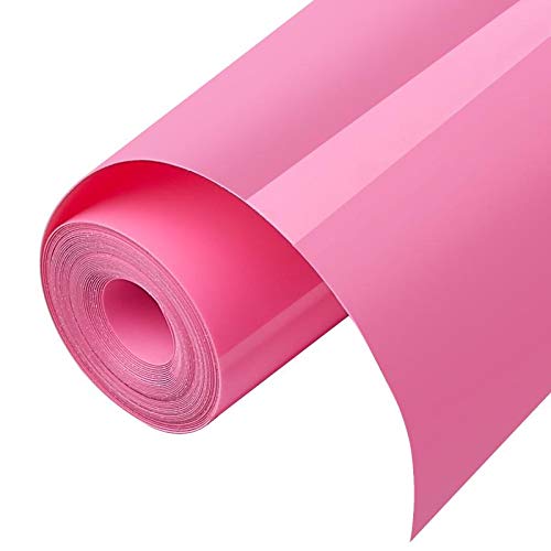 HTV Iron on Vinyl 12inch x10 Feet Roll for Silhouette and Cricut Easy to Cut & Weed Iron on Heat Transfer Vinyl DIY Heat Press Design for T-Shirts White (pink)