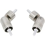 MERIVILLE Hinged Elbow Connector - Designed for Bay Window Curtain Rods or Corner Drapery Rods up to 1-inch Diameter, 2 Pcs (Satin Nickel)