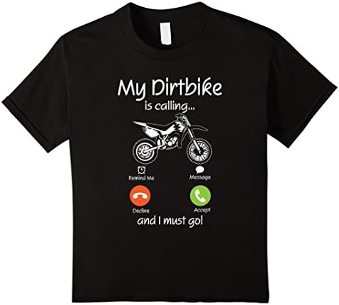 Kids My dirtbike is calling and i must go funny tshirt 4 Black