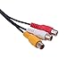 HDE 3ft. RCA Male to 3.5mm Male Jack Composite A/V Cable and 3.5mm to Triple RCA Audio/Video Female Composite Stereo Cable Adapter