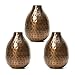 Hosley Set of 3 Metal Bud Vases - Your Choice of Colors. 4.5 Inch High. Ideal Accent Piece for Coffee and Side Tables as Well as Dried Floral Arrangements (3-Antique Bronze Finish)