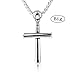 HZMAN Athletes Cross Necklace by Pendant Sports Stainless Steel Baseball and Baseball Bat Cross Necklace (Silver)