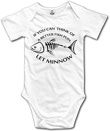 Baby Child 100% Cotton Short Sleeve Onesies Toddler Bodysuit Let Minnow Babysuits White Size 18 Months