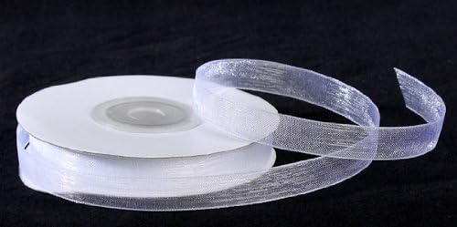 Eclectic Accents 100 Yards of Elegant Light and Sheer White Organza Ribbon for Embellishing, Crafting, and Decorating