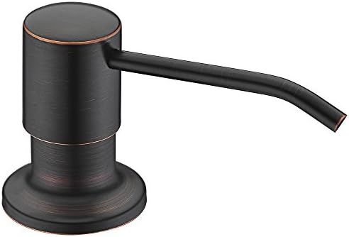 Lead-Free 18/8 Stainless Steel Pump Built In Kitchen Sink Soap Dispenser, 17 OZ Large Capacity Liquid Bottle, 1.38 Inch Threaded Tube for Normal Deck Installation, Oil Rubbed Bronze