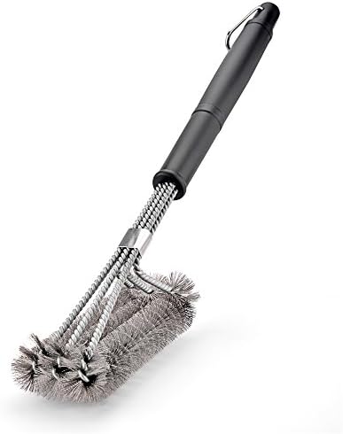 Sunno Stainless Steel BBQ Grill Brush Scraper Tool | Ergonomic Handle & Durable Wire Bristles | Remove Grease, Grime & Residues | For Barbeque, Oven Friddles, Iron Grates, Enamelled Surfaces & More