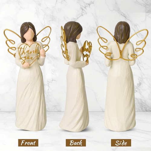 DUMING-IN Thank You Gifts for Women Teacher Gratitude Gift Best Thank You Gift for Coworker Friends Caregivers Sculpted Angel Figurines