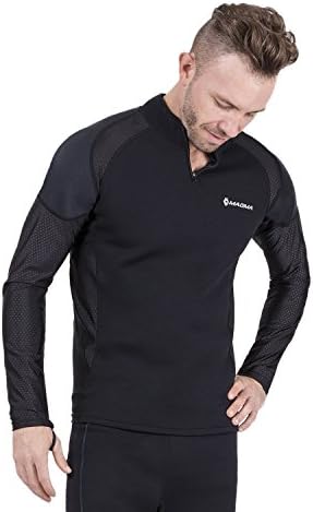 NZG Men's Neoprene Sauna Suit Long Sleeve Shirt, Hot Body Shaper for Weight Loss &amp; Fat Burning (Black, 5X-Large)