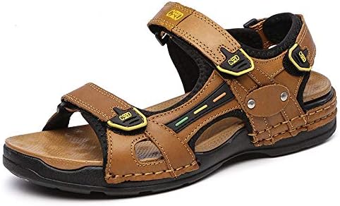 Sandals Summer Mens Leather Outdoor Sports Trekking Hiking Leather Open Toe Beach Waterproof Shoes Air Cushion