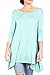 Love In Women's 3/4 Sleeve Round Neck Relaxed Drape Tunic T Shirt Top S~3XL