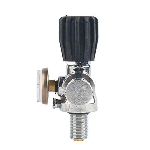 IORMAN Paintball CO2 Tank Compressed Air DIN Valve Gauge & Fill Station, 300bar/4500psi High Pressure, 7/8-14 UNF Male Thread, with 24" Charging Hose for PCP Game (Type-2) - Thumbnail 3
