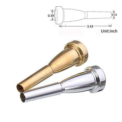 SunTrade Copper Alloy Trumpet Mouthpieces for For Yamaha or Bach, Conn and King Trumpet (5C, Silver 1)