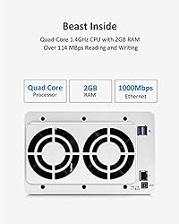 TERRAMASTER F4-210 4-Bay NAS 2GB RAM Quad Core