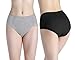 Intimate Portal Women Tweens Leak Proof Incontinence Briefs Period Menstrual Panties 3-pk Gray Black Beige XL
