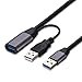 VCZHS Active USB 3.0 Extension Cable 25 Feet USB 3.0 Active Repeater Cable Built-in Double Signal Booster Chipsets