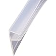 ETOPARS Bath Door Seal Strip Shower Screen Balcony Window Gap Seal Curved Flat Rubber Glass Bottom Frameless Weather 10mm 78" F Shape for 0-20mm Gap