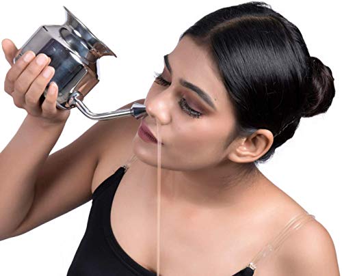 WC_304 Grade Stainless Steel Ayurvedic Jal Neti Pot for Sinus Congestion and Nasal Cleansing Non-Corrosive Unbreakable… - Image 6