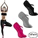 vgs-line Women's Socks with Grips for Yoga Pilates Ballet Barre Dance (Black, Grey, Pink - 3 pack)