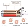 Hair-Curler-Yalixuan-3-Barrel-Hair-Waver-25mm-Hair-Curling-Wand-with-Heat-Resistant-Glove-and-2-Hair-Clips-2-Temperature-Mode-Control-for-Long-or-Short-Hair-Hot-Pressing-Styling-Tool-White-Gold Hair Curler, Yalixuan 3 Barrel Hair Waver, 25mm Hair Curling Wand with Heat-Resistant Glove and 2 Hair Clips, 2…