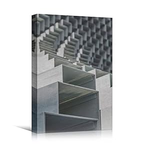 signwin Canvas Wall Art White Building Pattern Abstract...
