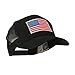 6 Panel Mesh American Flag White Patch Cap - Black OSFM
