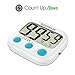 Nuovoware Digital Kitchen Timer, Digital Loud Alarm Timer with Large LCD Display and Strong Magnetic Back for Cooking Baking, Minute Second Count Up and Countdown, White