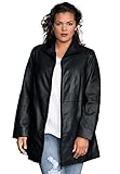 Roamans Women's Plus Size Leather A-Line Jacket Black,18 W