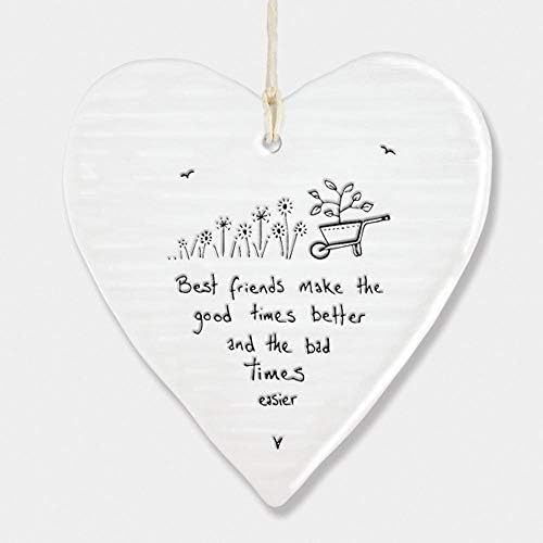 ‘Best Friends’ Wobbly Hanging Heart, White - Image 3