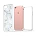 True Color Case Compatible with iPhone 7 Case, iPhone 8 Marble Case, White Marble Printed Effect [Stone Texture Collection] Slim Hybrid Hard Back + Soft TPU Bumper Protective Durable Cover