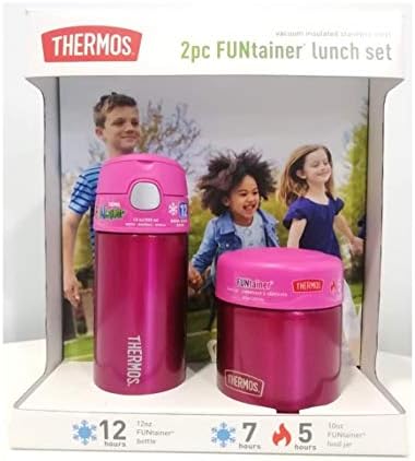 THERMOS FUNtainer Lunch Set Bottle and Food Jar for Kids BPA Free