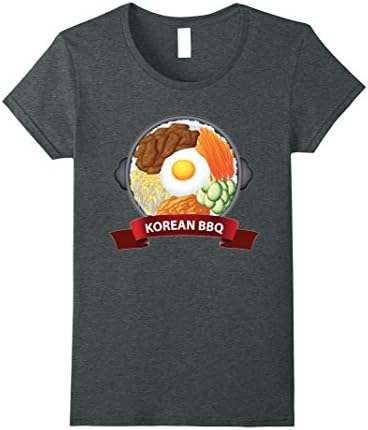 Womens Korean BBQ Food T-Shirt | Asian Foodie Cuisine Tee Shirt Medium Dark Heather
