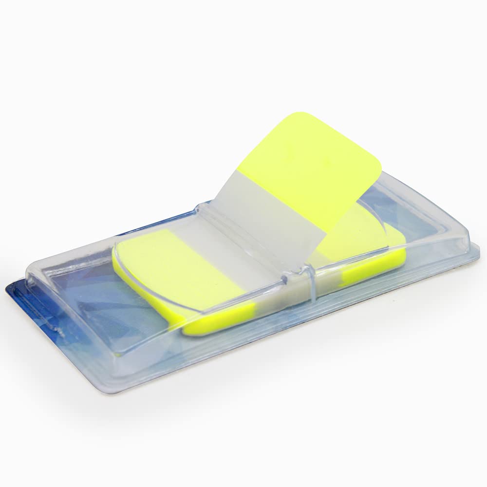 40 Sheets Yellow Plastic Coated Reusable Bookmarks 45x25mm
