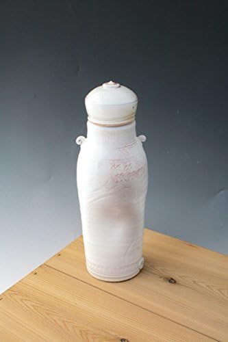 Hand Crafted Large White with Red Blush Bottle #53, Olive Oil Bottle, Scented Oil Diffuser, Scented Oil Container, Liquor Bottle