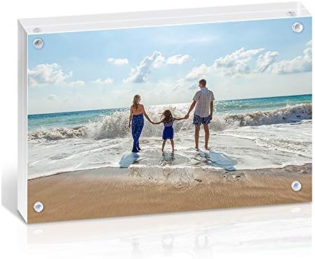 HAISEN 4x6 Acrylic Picture Frames inches,Photo Frames,Desktop Magnet Clear Acrylic Picture Frame with Gift Box Package