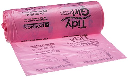Envision TGUF TidyGirl Feminine Hygiene Disposal Bag Refills, Antimicrobial Additive, Odor Control, 30% Recycled Content, Pink (Pack of 600)