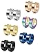Jstyle Stainless Steel Unique Small Hoop Earrings for Men Huggie Earrings 6 Pairs