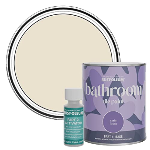 Rust-Oleum Beige Water-Resistant Bathroom Tile Paint in Satin Finish - Longsands 750ml