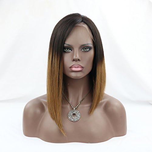 WOB Hair 8A grade Brazilian Virgin Human Hair lace front wig short brown two tone Bob Wig 130 Density 12inch 1b#/30# Ombre Color