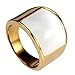 Oakky Jewelry Men's Women's Mosaic Cat's Eye Stone Stainless Steel Opal Rings, Wide