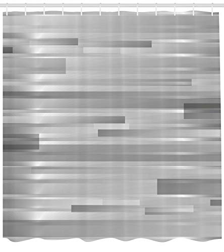Ambesonne-Modern-Shower-Curtain-Futuristic-Striped-Web-Forms-Artistic-Contemporary-Graphic-Fusion-Artwork-Print-Cloth-Fabric-Bathroom-Decor-Set-with-Hooks-75-Long-Grey-Grey