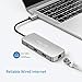 HooToo USB C Hub, 8-in-1 USB C Adapter with 4K HDMI, 100W Power Delivery, USB 3.0 Ports, 1Gbps Ethernet Port and SD/TF Card Readers for MacBook/Pro/Air, iPad Pro, Type-C Laptops and More (Silver)