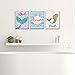 Big Dot of Happiness Let's Be Mermaids - Kids Bathroom Rules Wall Art - 7.5 x 10 inches - Set of 3 Signs - Wash, Brush, Flush
