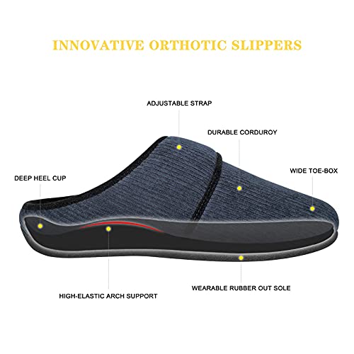 Orthotic Slippers with Arch Support, Adjustable Orthopedic Slipper for