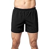 Lapasa Men's 5 inch Quick Dry Workout Running Shorts Supportive Mesh Liner Waterproof Zip Pocket M27 (XL, Black)
