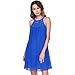 vanberfia Women's Sleeveless Lace Patchwork Loose Casual Mini Chiffon Dress (M, 6333)