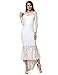 ohyeah Women Solid Formal Lace Maxi Dress Long Sleeve Off Shoulder Elegant Party Gown Mermaid Dress