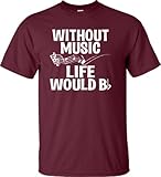 Adult Without Music Life Would B Flat Funny Music Lovers T-Shirt