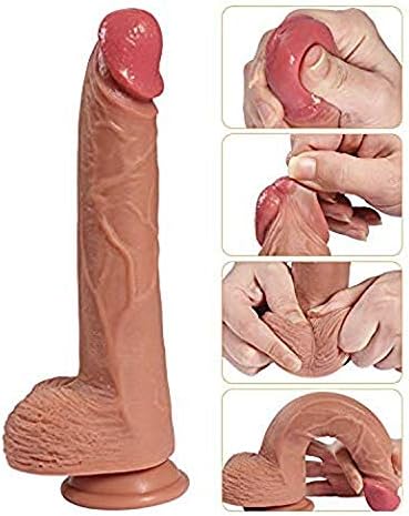 Ultra-Soft Realistic Silicone 10 inch Dual Density Ultimate-Cocks with Strong Base for Women Men